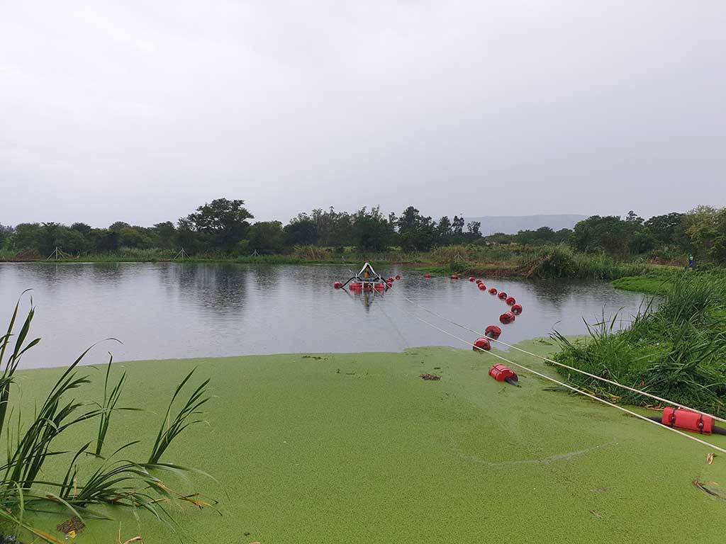 A SlurrySucker Mini mobile dredging unit was deployed to empty the pond.