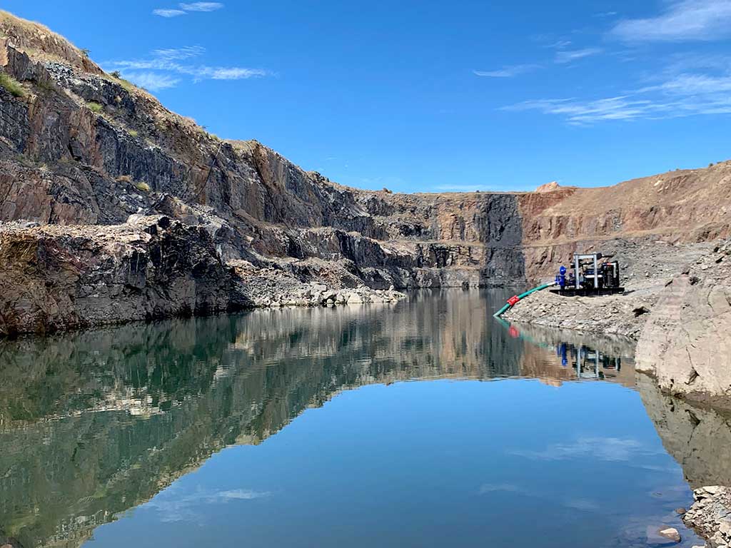 A high performance Sykes diesel driven pump set removed 103 million litres of water in just 30 days from an open pit at an existing copper mine in northern Botswana.