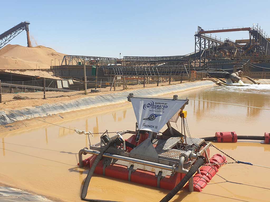 The SlurrySucker will remove sand from the process dams near the Tronox mining operation on South Africa’s West Coast.